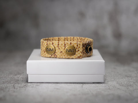 Snake Skin Print Adjustable Leather Cock Ring - The Snake Charmer