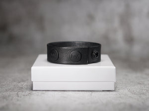 All Black Adjustable Leather Cock Ring