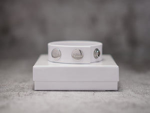 All White Adjustable Leather Cock Ring - The Age of Innocence