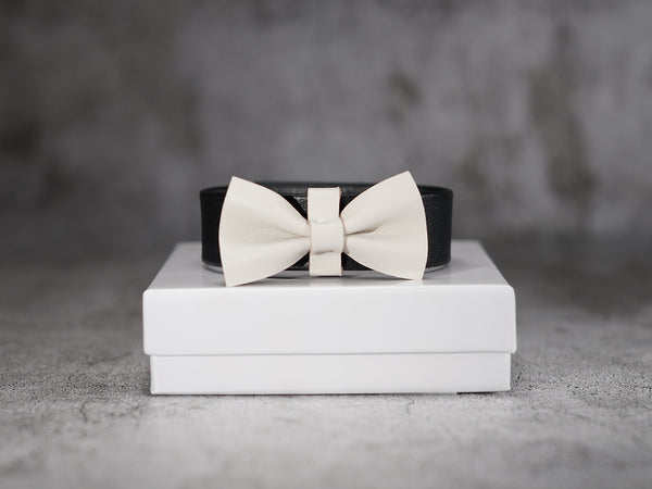 "White Tie" Leather Bow Tie Cock Ring